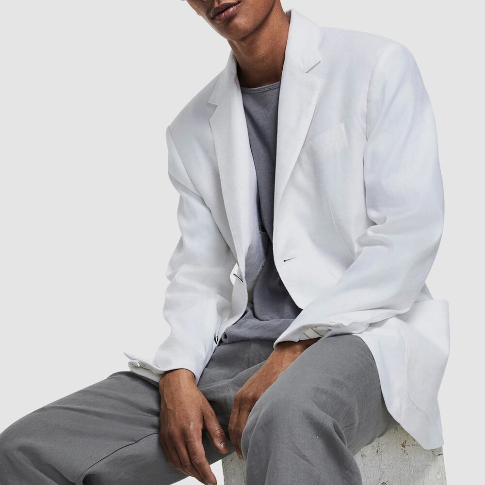 The Havanera Co. Linen/Rayon Vintage Men's Patch Pocket Blazer